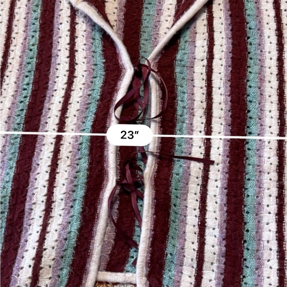 MAEVE Collared Crochet Cardigan Sweater - Multicolor ONE Size - Picture 8 of 9